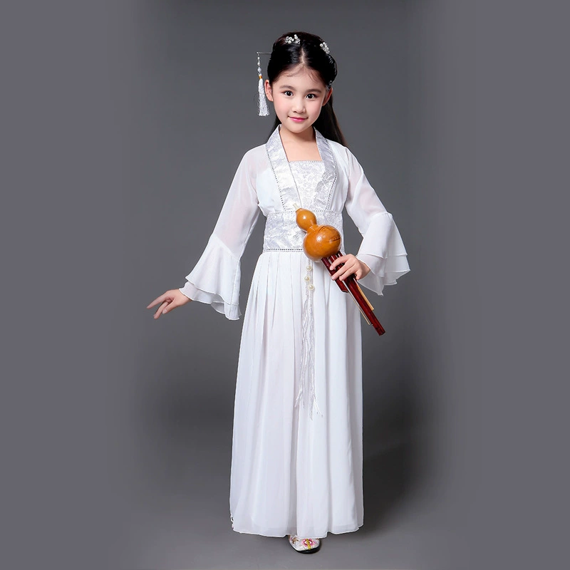 Белый танцевальный костюм Miao Hanfu для девочек Qingcheng Mountain Bai Suzhen, древний костюм, детское классическое танцевальное платье, осеннее платье