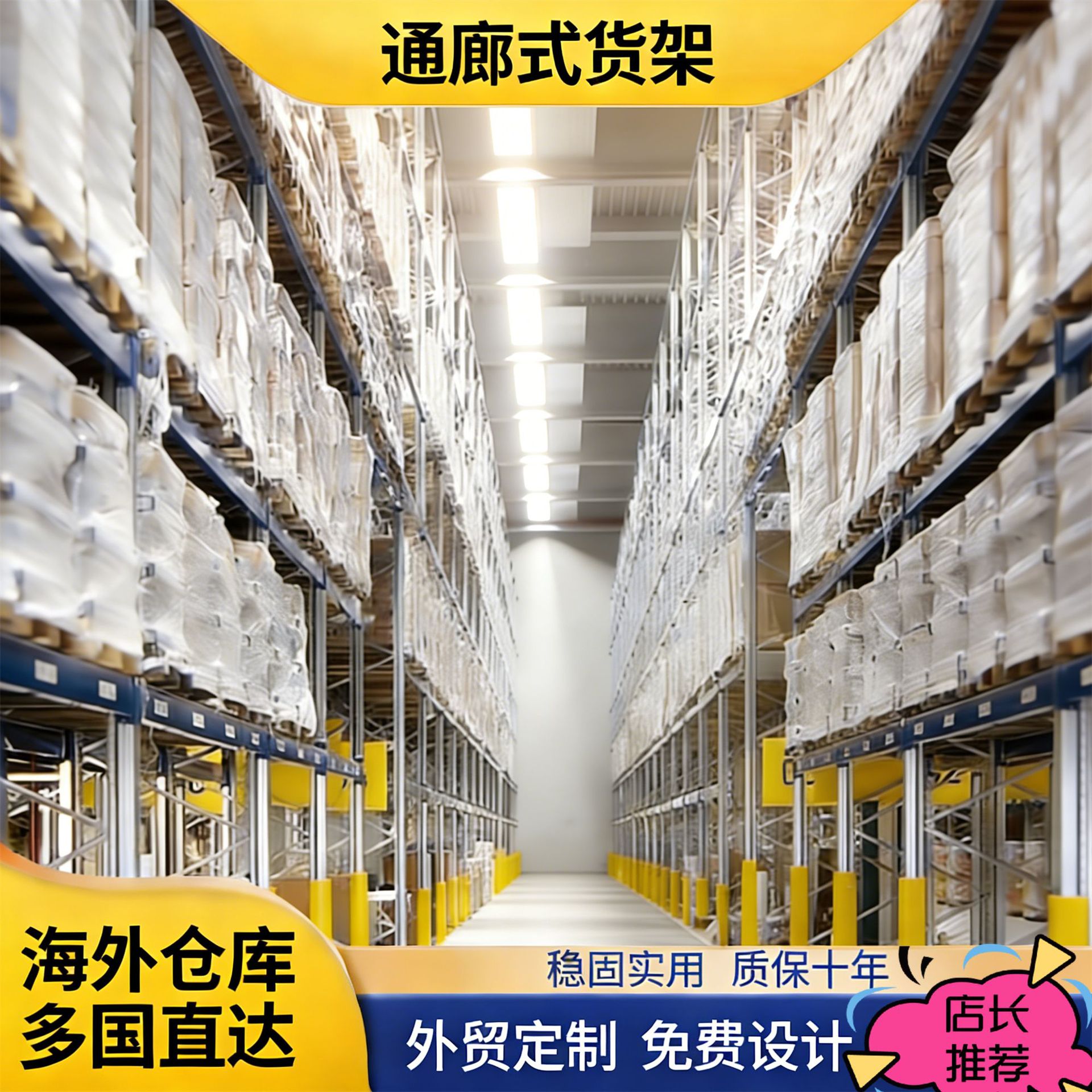 定制加工通廊式货架 冷库贯通式货架移动式窄港道入式置物架