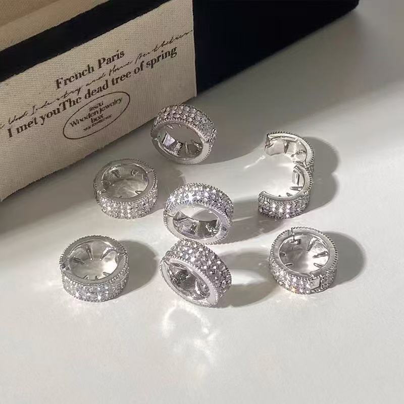 Yu Shuxin's Same Style Round Metal Micro-Encrusted Diamond Hair Buckle for Women's Forehead Bangs Side Clip Fashion Small Clip Headwear