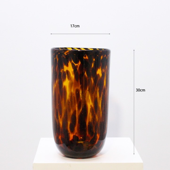 (exportación de la cola simple) tazas de vidrio de tortuga leopardo estampado de llama ornamentos floral decorativo vintage creativo vasijas ornamentos de mesa