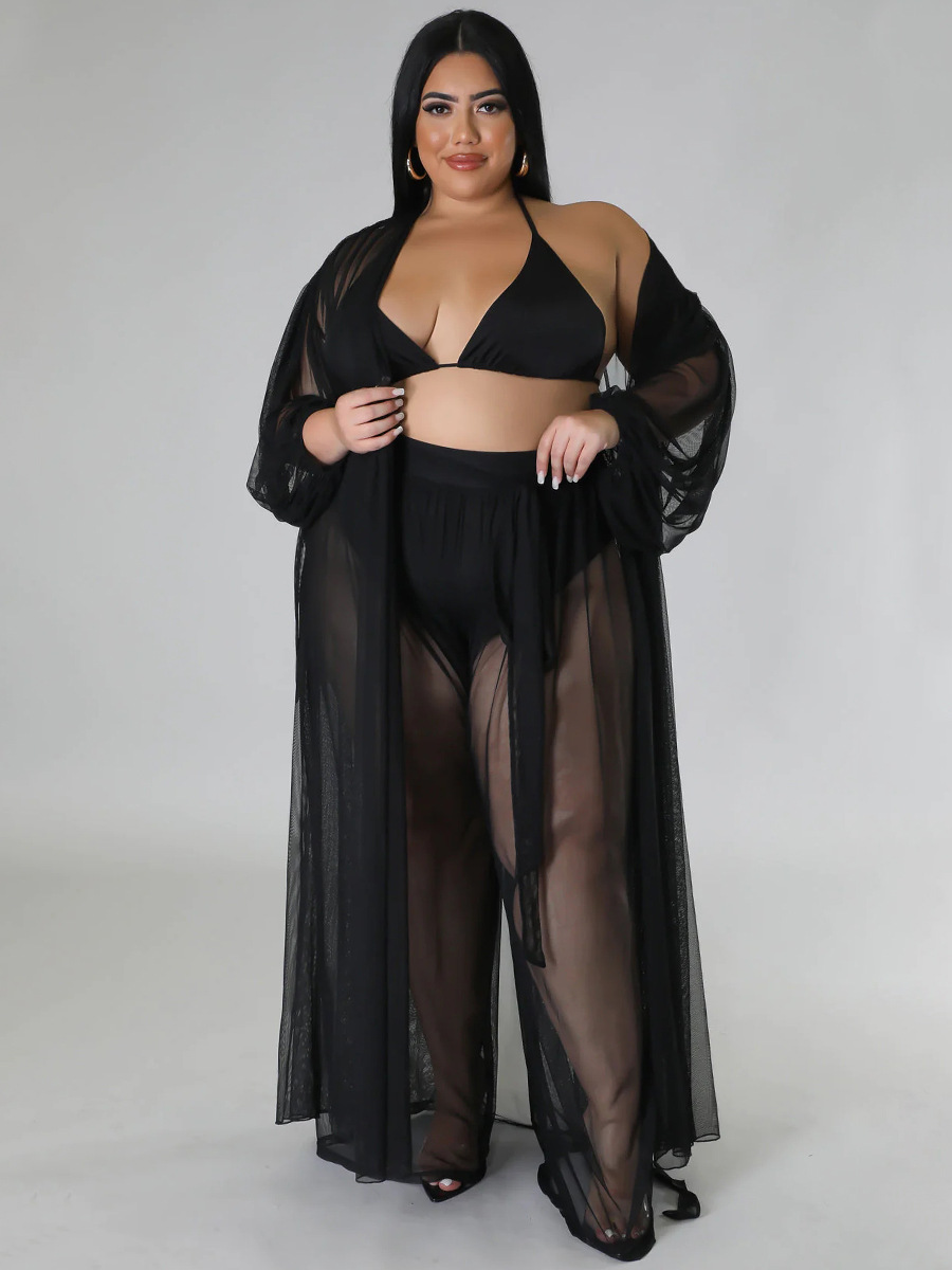 Damesæt buksesæt til plus size med flagermusærmer elegant_voghion.com