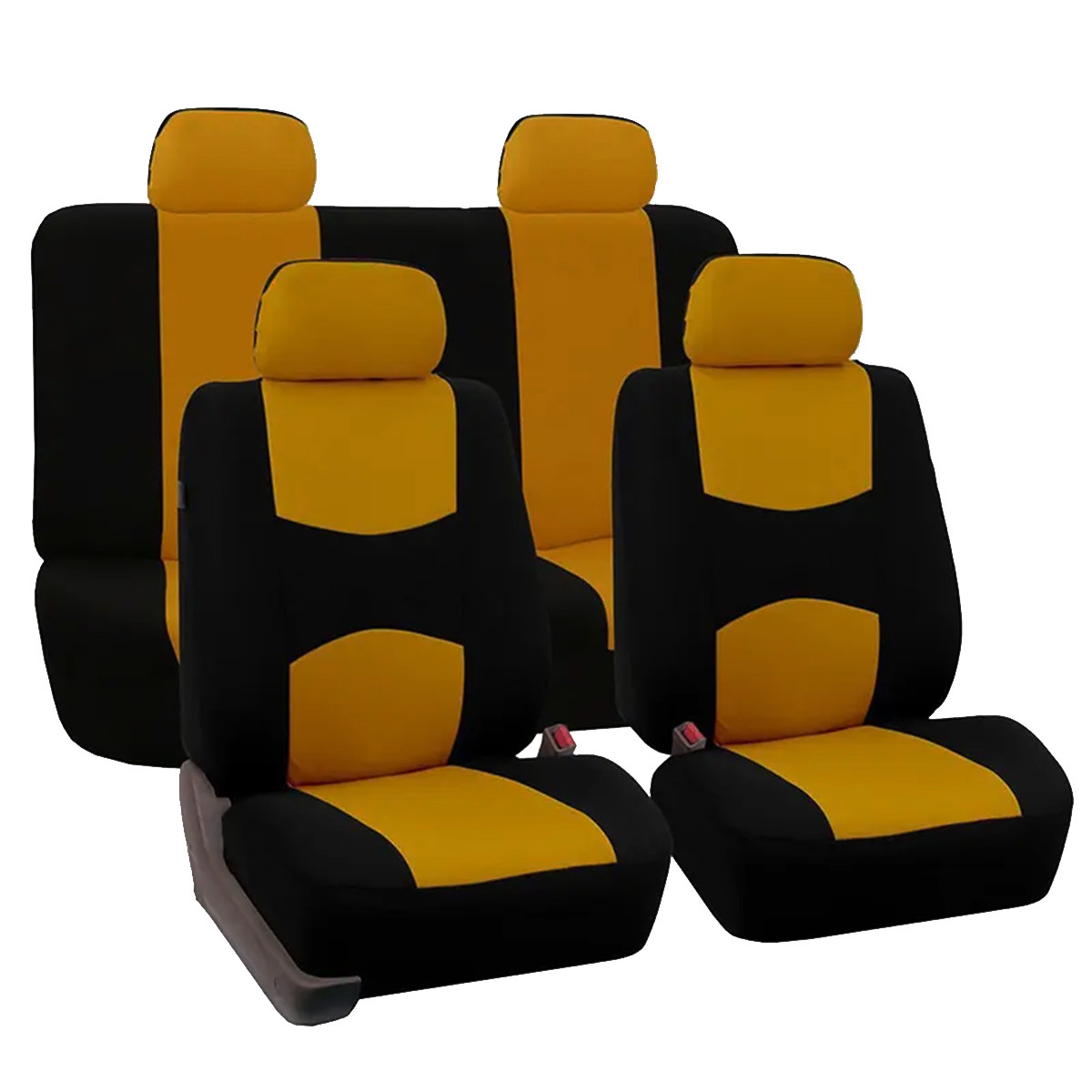 Fundas universales de tela para asientos de coche, superventas transfronterizas, diseño sencillo con bloques de color, fundas de cojín suaves y cómodas al por mayor.