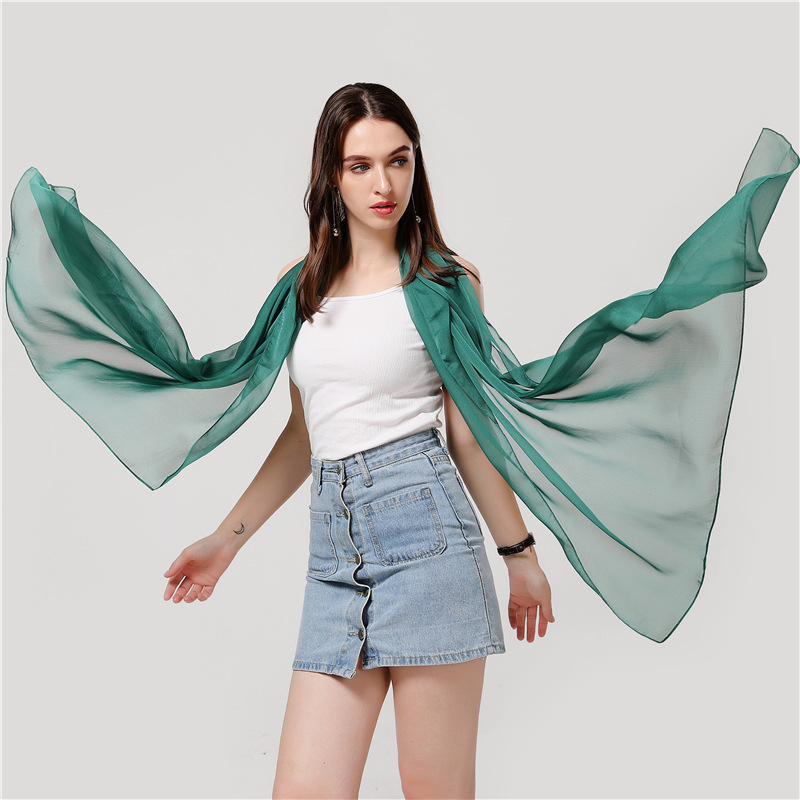 Sciarpa in tinta unita Sciarpa sottile e grande Turismo Protezione solare Decorazione Fotografia Scialle Sciarpa in crepe liscio in tinta unita_voghion.com