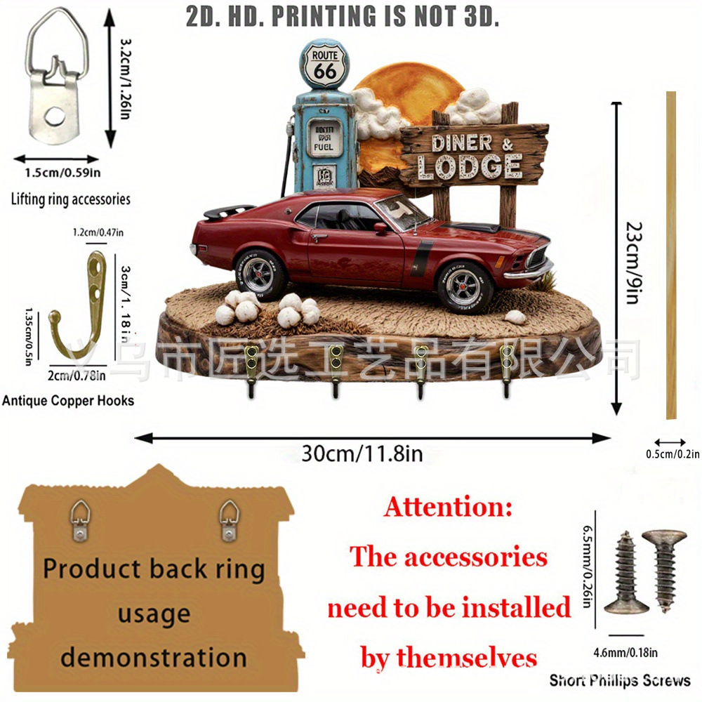 Ventas transfronterizas 2D planas de decoración creativa para el hogar porche multifuncional colgante de llave