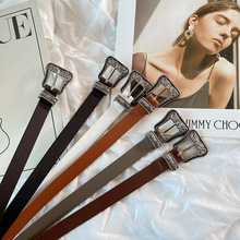 欧美新款女士三件套皮带复古针扣细腰带装饰牛仔裤西装皮带女款潮