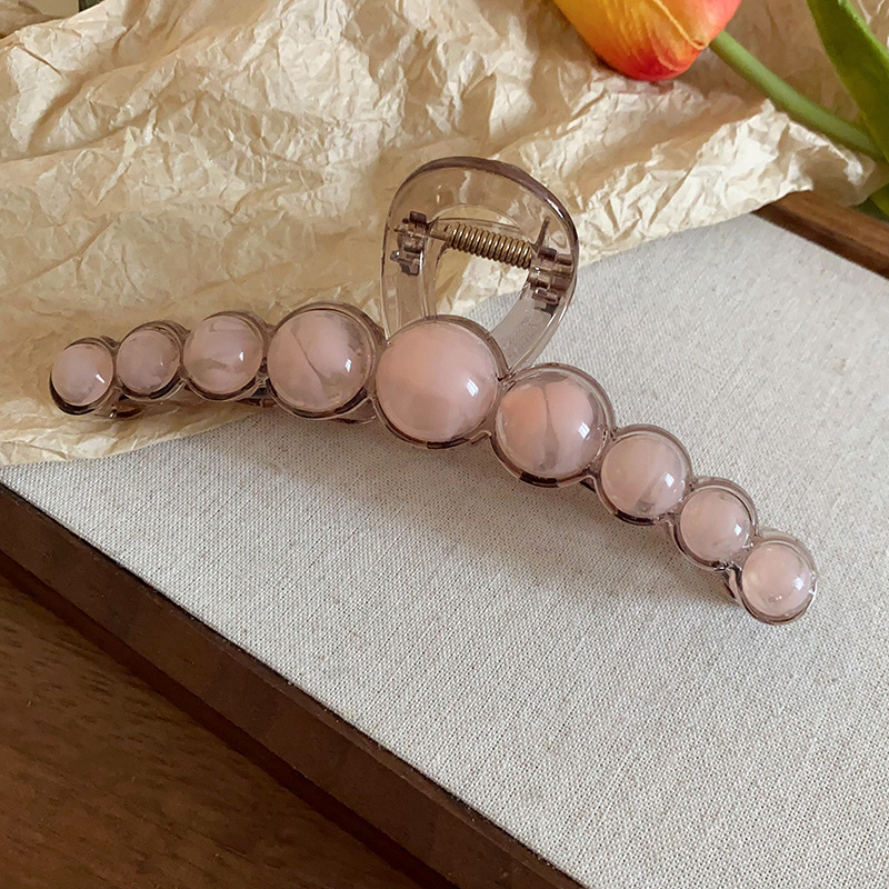 Carpeta de agarre de palabra redonda de color café, clip de tiburón de pelo de disco de alta gama retro, personalidad simple y de moda, nueva horquilla, accesorios para el cabello