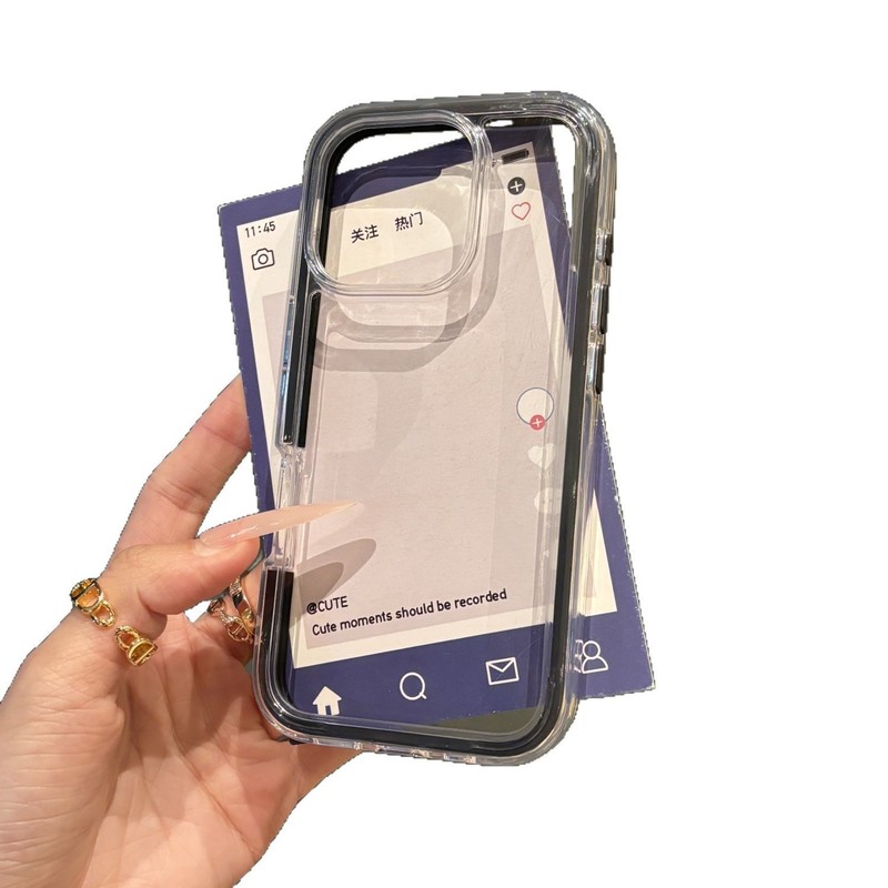 インかわいいスタイル透明 Apple 1615iphone14 Apple アクリルツーインワンカラーフレーム携帯電話ケース|undefined