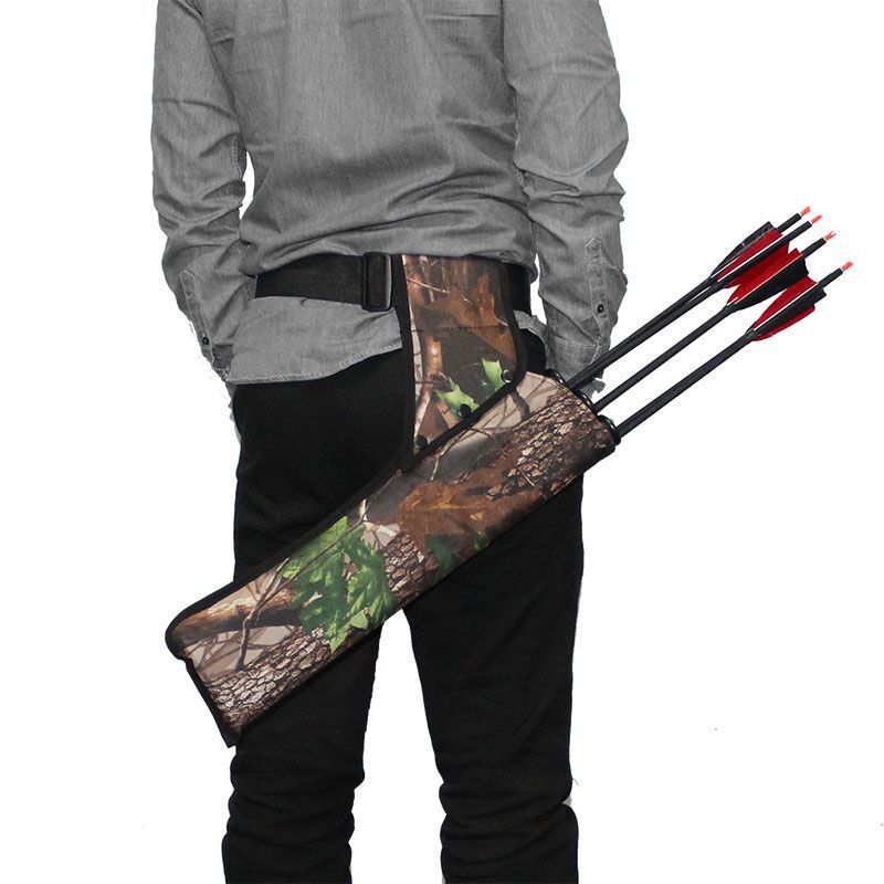 Bow and arrow Quiver Arrow Kettle Quiver Quiver Backable Waist Hanging Arrow Bag Free Stretchable Belt Arrow Gallery Three-tube Quiver