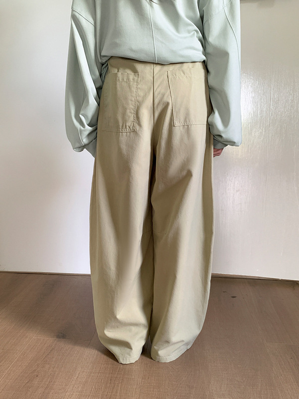 广州十三行2025秋韩系天丝高腰压褶立体剪裁直筒休闲长裤女02711|undefined