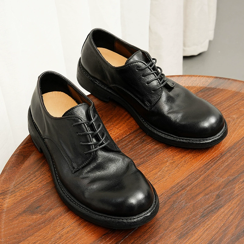 【Customized model shipped within 5 days】Goodyear handmade leather shoes men's formal leather sole business casual big toe shoes