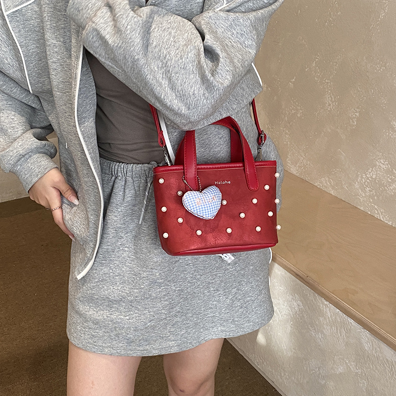Sweet Pearl bolsas de hombro para niños y niñas, moda, colgantes de amor, bolsas portátiles para niñas, nuevas bolsas para niños transfronterizas