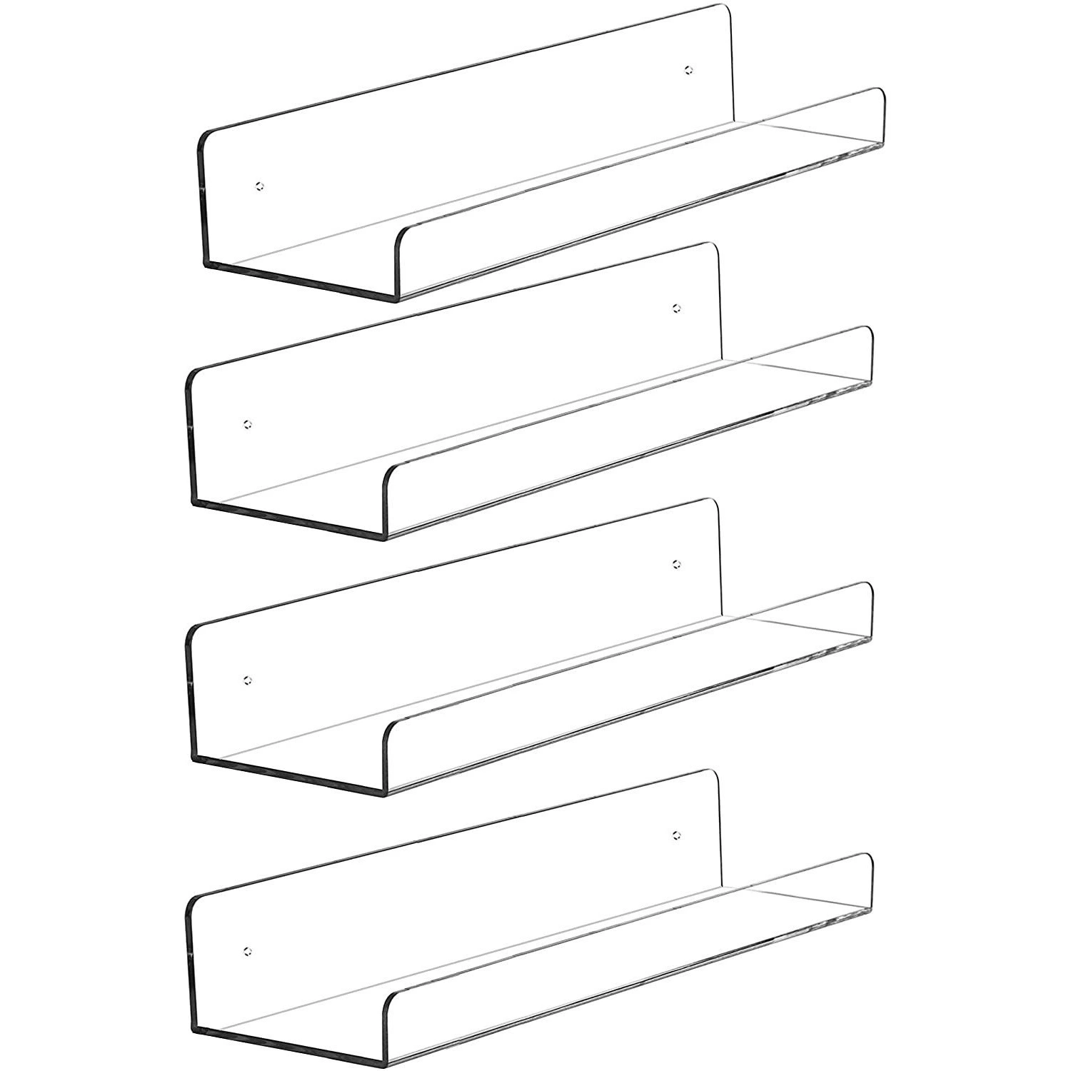 Настенная акриловая полка для хранения, без сверления, без следов на стене, подвесная полка для гостиной и ванной, прозрачная полка для хранения