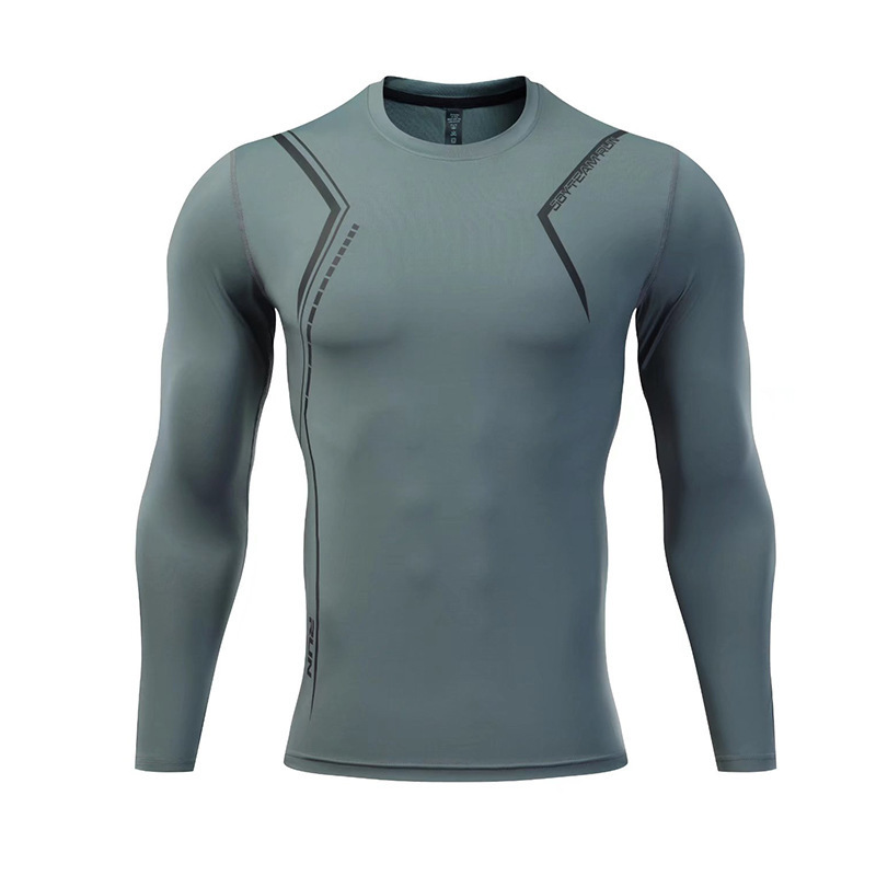 2024 Summer Thin Children's Long-sleeved Sports Tights Men's Quick-drying Clothes Outdoor Running Fitness Clothes Compression Clothes