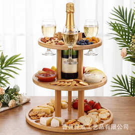 木制水果托盘蛋糕架三层甜品台点心展示架派对纸杯蛋糕塔分层支架