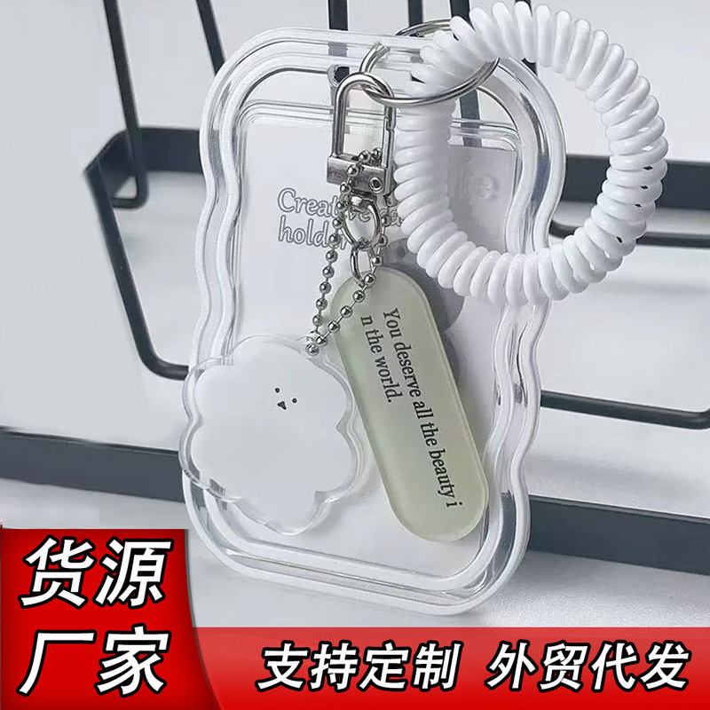 ins Transparent Card Holder Student Bus Campus Meal Card Star Chasing 3inch Polaroid Xiaohongshu Spring Pendant Keychain ins Transparent Card Holder Student Bus Campus Meal Card Star Chasing 3inch Polaroid Xiaohongshu Spring Pendant Keychain