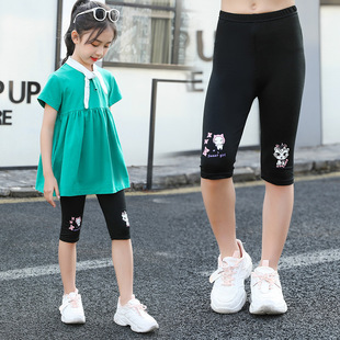 Children's Leggings 24 Small and Medium-sized Children's Simple Western-style Tight-fit stretch pants Girls Candy-colored Thin Cartoon Pants