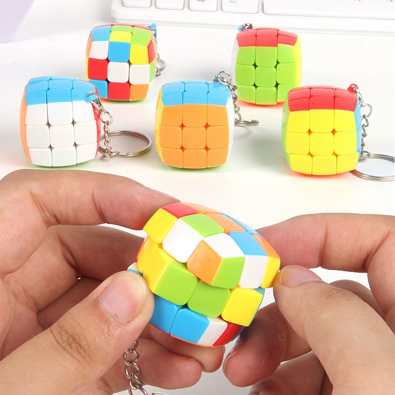 ZCUBE de tercer nivel de color mini cubo llavero de color sólido sin pegatina mini 3,0 CM colgante juguetes educativos