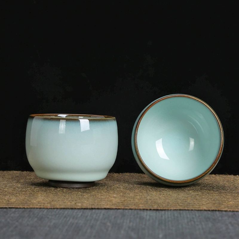 Jun kiln official kiln tea cup iron tire master cup can open a large product cup kiln, ceramic hand pull single cup tea set
