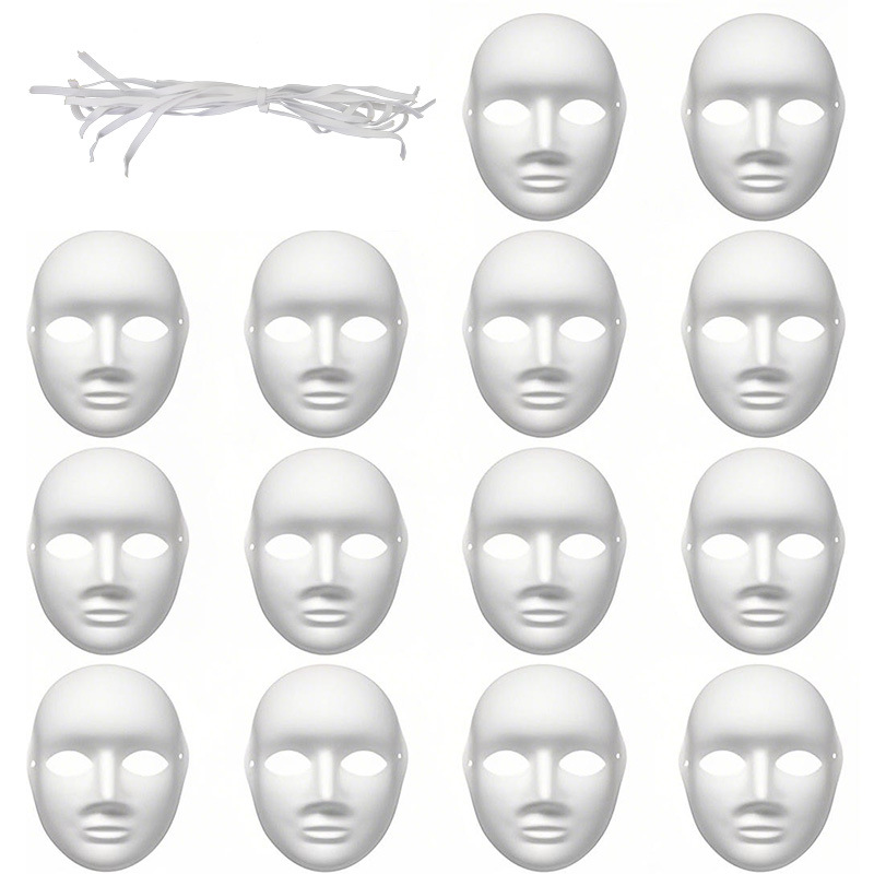 Amazon DIY Máscara en blanco Carnaval para hombres y mujeres Máscara de pulpa pintada a mano para niños Accesorios de actividades hechas a mano para padres e hijos