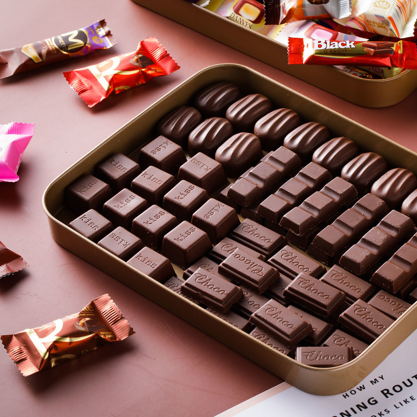 Sandwich chocolate bulk batch mixed multi-flavor dark chocolate wedding candy small grain candy weighing