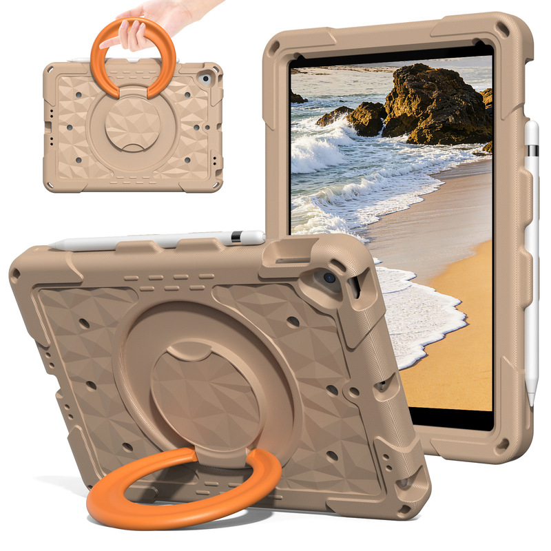 Suitable for iPad 10.2inch protective case Air3 with ring handle Pro10.5 rotating stand full-cover EVA anti-drop shell Suitable for iPad 10.2inch protective case Air3 with ring handle Pro10.5 rotating stand full-cover EVA anti-drop shell