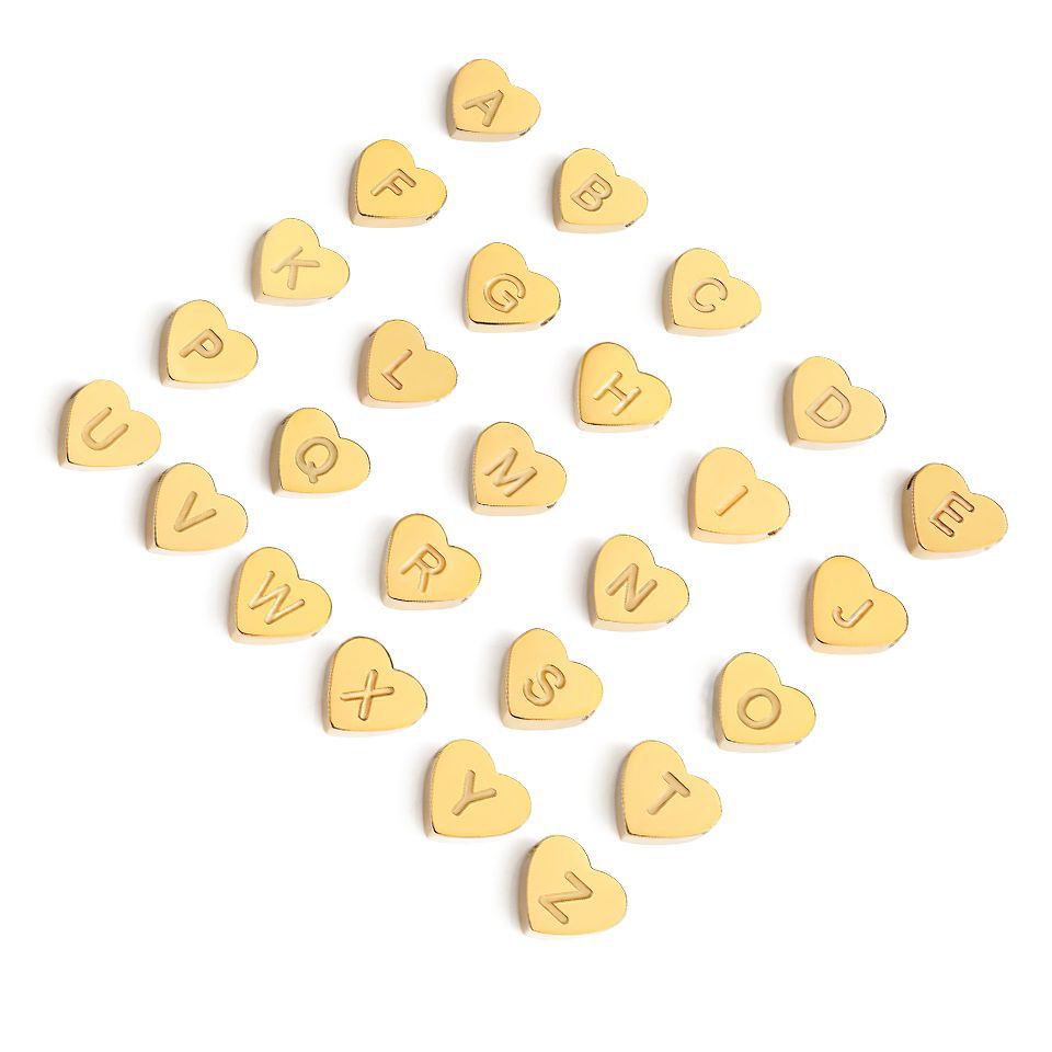 PVD Coated Gold Plating Process Pendant Jewelry Making Type 1 Piece Stainless Steel PVD Coated Real Gold Plated Letter Pendant DIY Jewelry Accessories