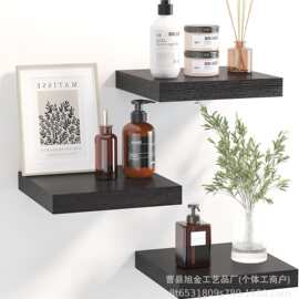 跨境木质壁挂式置物架客厅餐厅一字隔板电视墙收纳架摄像头置物架