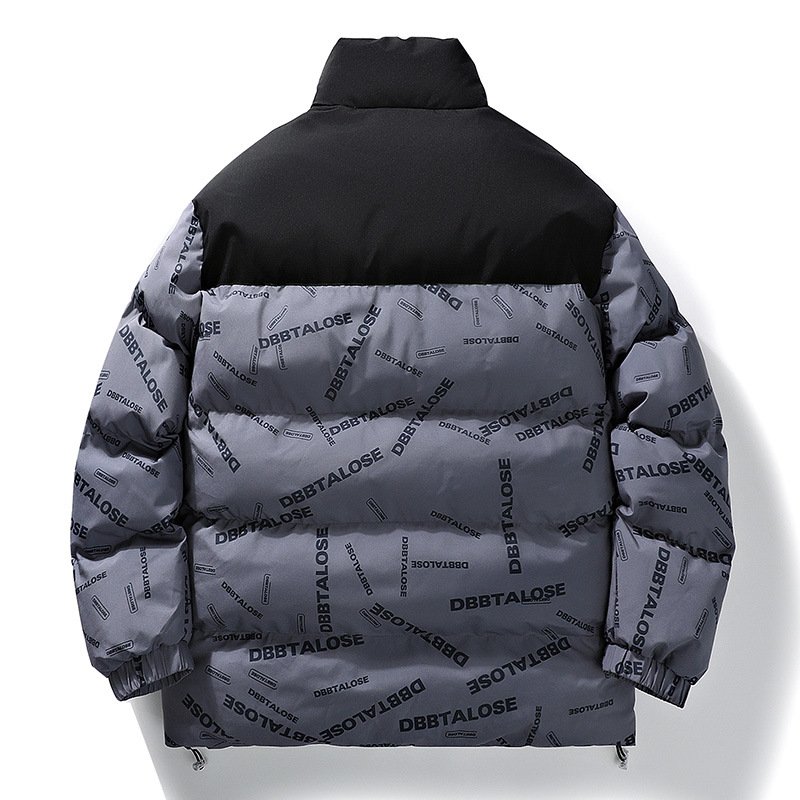Chaqueta de algodón para hombre, otoño-invierno 2025, informal, gruesa, acolchada, con cuello alto.