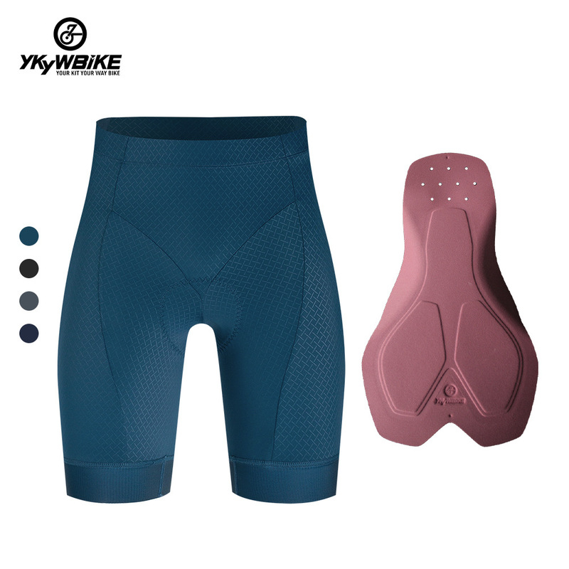 Women's YKYWBIKE High Waist Elastoic Cycling Shorts Solid Color Breathable Sweat-Absorbing Slimming Bike Sports Pants