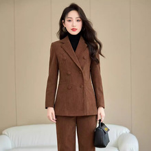 气质韩版时尚休闲复古西服2024新款小西装女裤套装女英伦风工作服