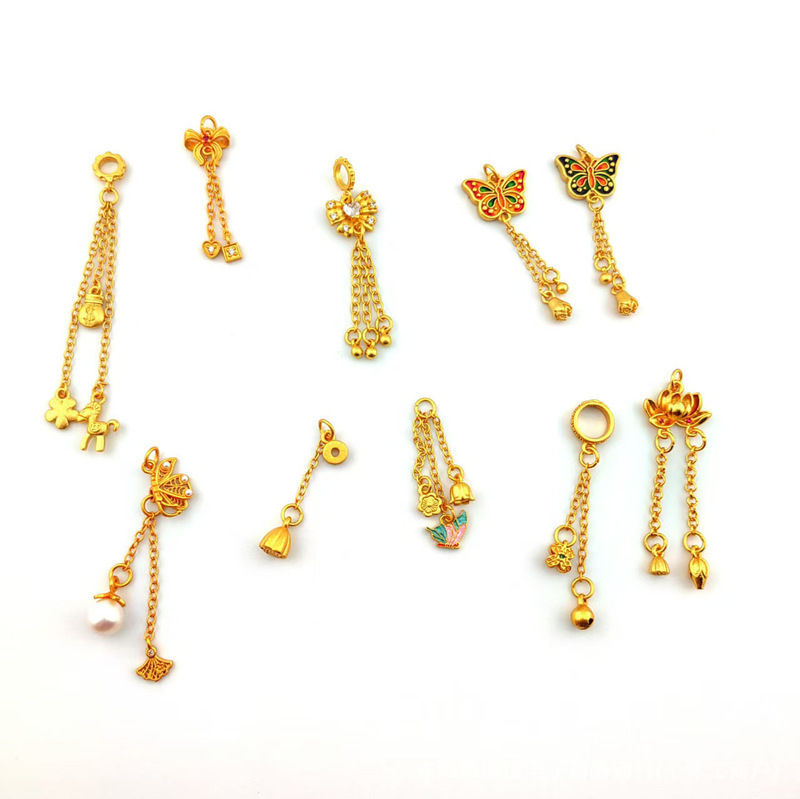 High-Quality Gold-Plated Accessories with Diamonds for Instant Wealth Pendant Chains, DIY Bracelets, Anklets, and Necklaces Wholesale