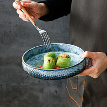 跨境7.5寸外蜂窝圆钵碗陶瓷高温窑变工艺沙拉碗多种用途饭碗汤碗