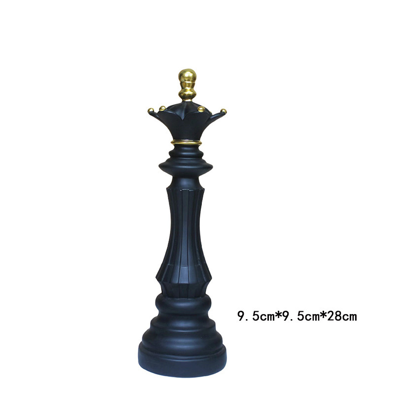 Decoración creativa para el hogar Ajedrez Decoración de resina Ventana Decoración para el hogar Muebles de ajedrez blanco y negro