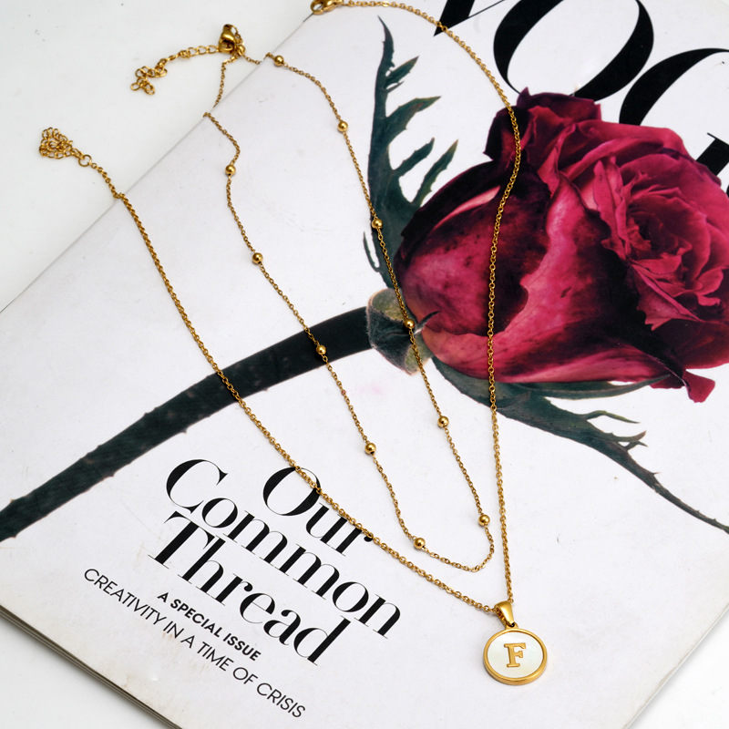 Fashion Letter Titanium Steel Plating Pendant Necklace 1 Piece