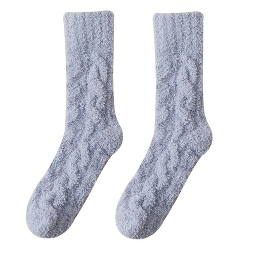 Coral velvet socks, women's mid-calf socks, autumn and winter thickened velvet, warm, non-shedding, home floor sleeping confinement socks