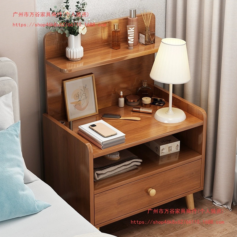 Bedside Table for Rental Housing Modern Simple Simple Heightened Storage Rack Bedroom Small Bedside Cabinet Nordic Style Storage Cabinet