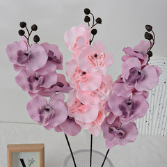 仿真蝴蝶蘭絹布花家居插花婚慶布置餐桌擺件假花六頭蝴蝶蘭批發