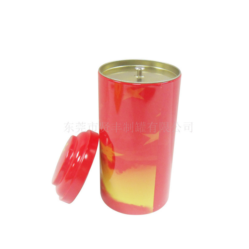 圆形茶叶罐有内盖 珍珠茶铁盒包装 进口花茶铁罐 公版茶叶铁盒