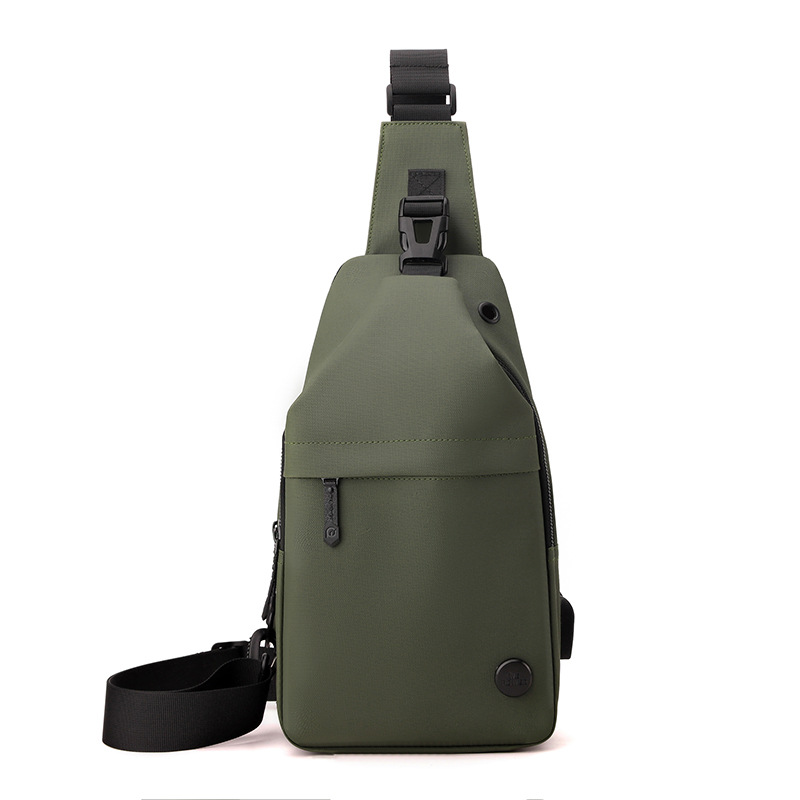 WEPOWER nuevo tipo de bolso de pecho para hombres, bolso de hombro ligero impermeable, interfaz de carga USB multifuncional, bolso de pecho