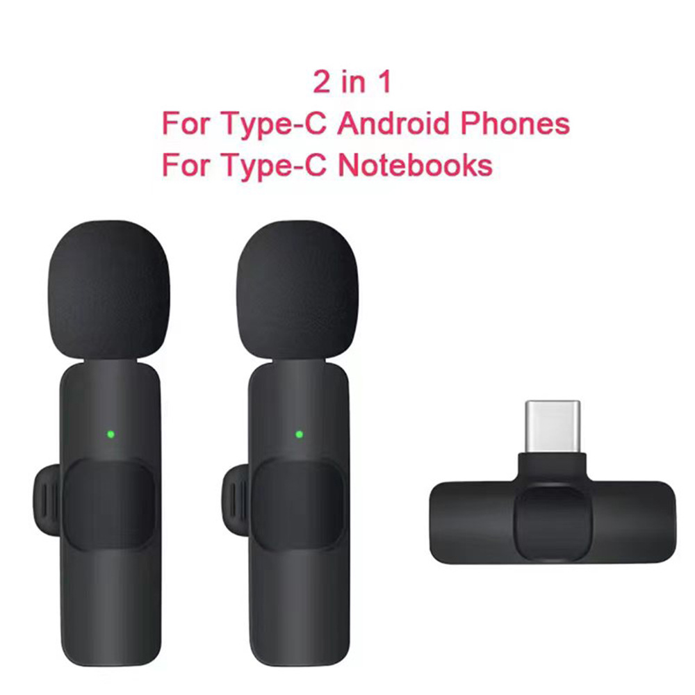Clip de collar inalámbrico micrófono uno para dos teléfono móvil al aire libre micrófono vivo Bluetooth grabación radio reducción de ruido mini image 9