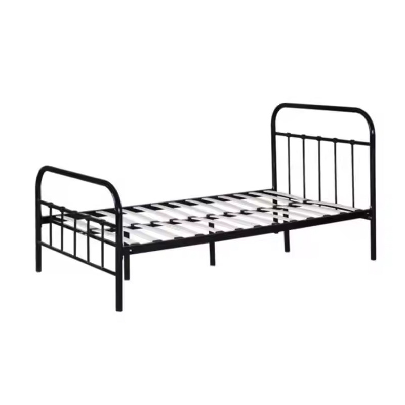 Cama individual personalizada transfronteriza escuela cama doble cama de metal cama simple para adultos dormitorio temporal fábrica de cama de apartamento