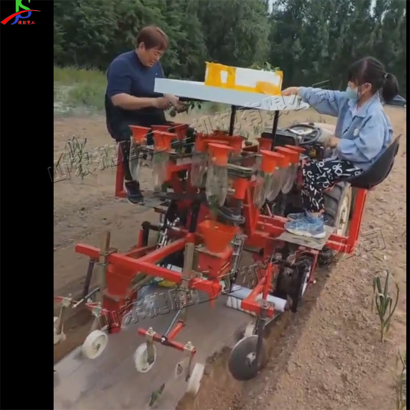 Tractor con máquina de Trasplante de película vegetal tazón planta de plántulas máquina de siembra bloque agrícola equipo de trasplante de semillas image 3