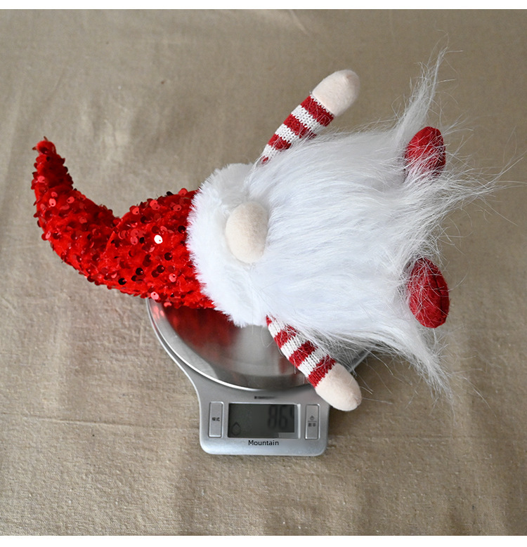 Karácsonyi manó baba világító flitteres valentin napi dekor_voghion.com