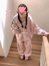 休闲运动服套装女秋冬季加厚可爱减龄少女软妹宽松卫衣跑步两件套