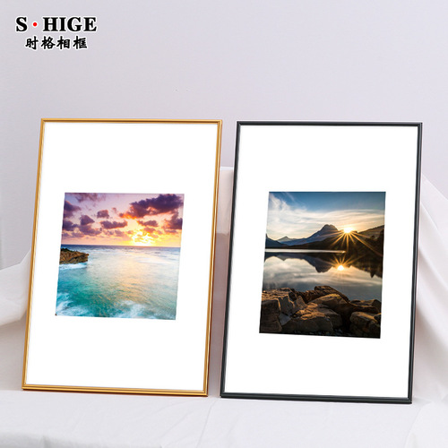 Simple aluminum alloy picture frame narrow side wall hanging simple photo frame a3A4 poster frame 4k8 open any size