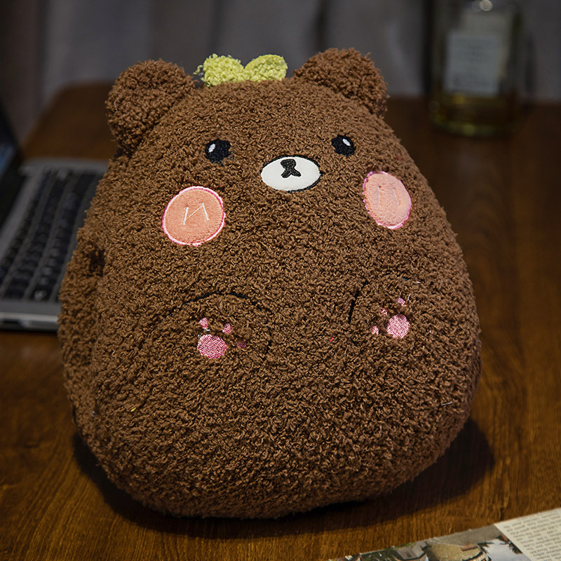 Animales de dibujos animados de invierno almohada de mano caliente juguetes de peluche invierno muñecas de mano caliente muñecas estudiantes cubierta de mano