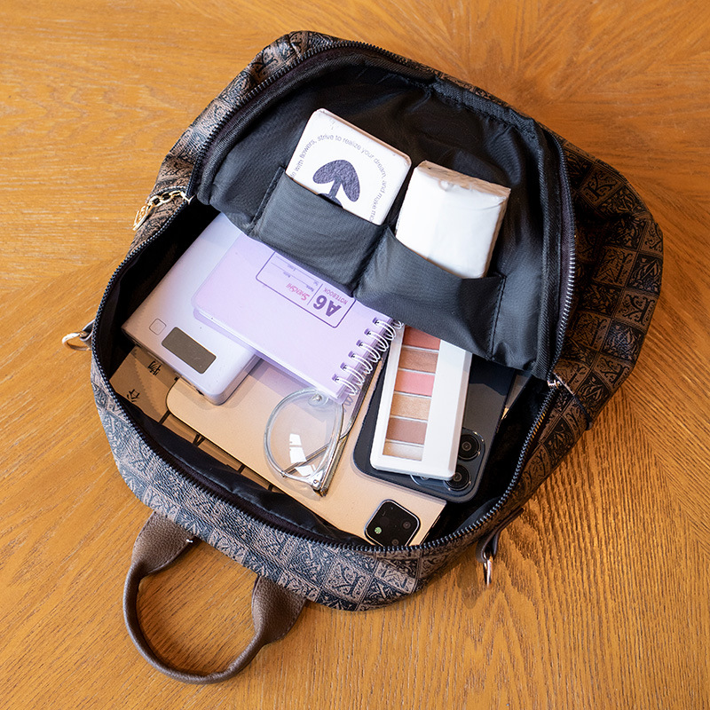 Ins celebridad de Internet mochila femenina 2024 nueva moda salvaje damas mochila de cuero suave mochila de viaje de ocio al aire libre