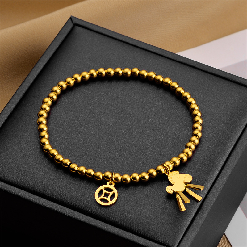 Joyas transfronterizas europeas y americanas Pulsera de acero de titanio de todo fósforo Versión coreana del temperamento bohemio Pulsera de acero de titanio que no se desvanece Joyería femenina