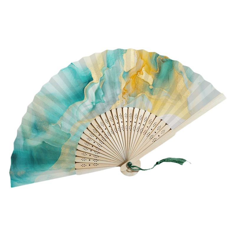 Золотой бумажный веер Xuan складной веер бамбуковая ручка надпись древний стиль художественный веер с ручной росписью DIY пустой веер