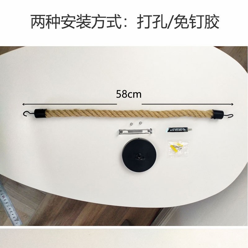 Pintura en aerosol negro mate gancho cuerda de cáñamo titular de tejido cocina dormitorio colgante de pared rollo de papel titular de tejido de salida de fábrica